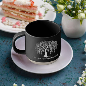 9th Anniversary Willow Pottery Engraved Mug, 9th Anniversary Gift, 9th Anniversary Mug, Anniversary Keepsake For Wife, 9th Anniversary Gift
