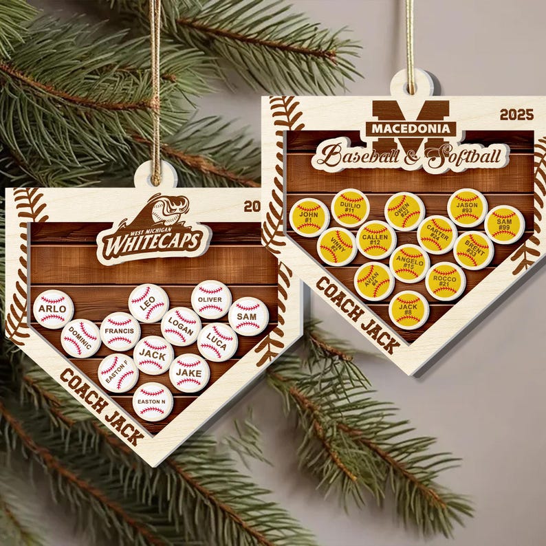 Personalized Softball Coach Christmas Gift, Custom Softball Coach Gift, Custom Softball With Name Ornament, Softball Team End Of Season Gift