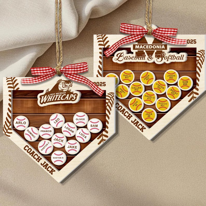 Personalized Baseball Coach Christmas Gift, Custom Baseball Coach Gift, Custom Baseball With Name Ornament, Baseball Team End Of Season Gift