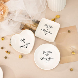 Personalized Maid Of Honor Ring Dish, Sister Wedding Gifts, Matron Of Honor Trinket Tray, Wedding Bridesmaid Gift, Best Friend Gift, Party Favors