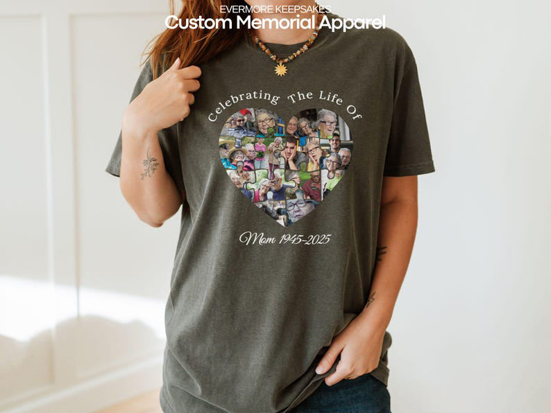 Personalized Memorial Photo Collage T-Shirt: Celebration of Life Remembrance Gift Memorial Gift For Loved Ones Family Gift