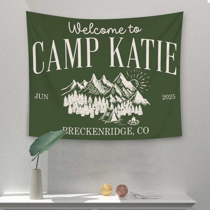 Custom Camp Bach Banner, Camp Bachelorette Decor, Camping Bachelorette Banner, Camp Bach Sign, Lake Bach Camp Birthday Party Welcome Sign