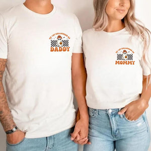 Custom 1st Halloween Family Shirts, Matching 1st Halloween Pumpkin Shirt, Personalized Toddler Halloween Shirt, Mommy Daddy Baby Boo Shirt