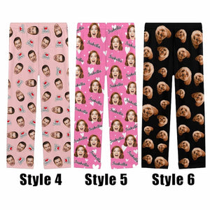 Personalized Face Pajama Pants,Custom Photo Trousers,Family Pictures on PJS,Valentine's Day Gifts
