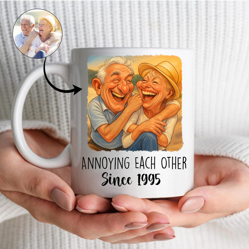 Custom Photo Funny Caricature Mug - Personalized Anniversary Wedding Gifts For Husband And Wife, Him And Her - I'm Yours No Returns Or Refunds
