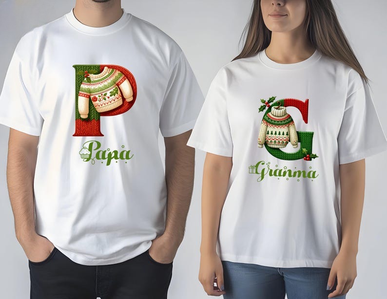 Personalized Christmas Family Name Shirt: Custom Monogram 2025