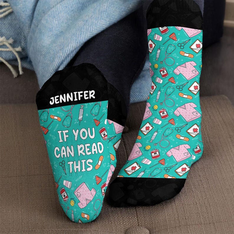 Nurse Off Duty Socks, Nurse Custom Sock, Nursing Student Gift, Nurse Gift, Nurse Personalized Custom, Nursing Gift, Hospital Doctor Sock