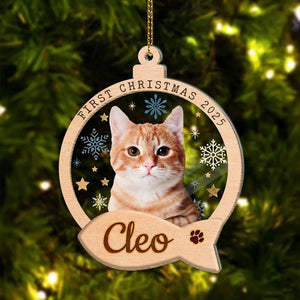Personalized Cat Christmas Ornament, Pet Christmas Ornament, Pet Portrait Using Photo Ornament, First Christmas Ornament, Christmas Decor