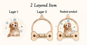 Personalized Dog First Christmas Ornament, Pet Ornament, Dog Portrait From Photo Ornament, Pet Christmas Gift, Christmas Decor