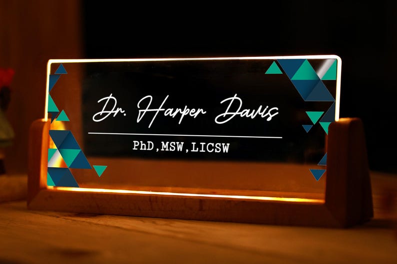 Personalized Doctor Gift - Teacher Name Plate - Office Decor - Desk Name Plate Custom - Name Plate for Desk - Daughter Son Gifts - Phd Gift
