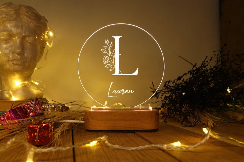 Personalized Letter Night Light - Tween Girl Gift - Teen Boy Gift - Birthday Gift Ideas - Kids Room Decor - Nursery Decor - Christmas Gifts