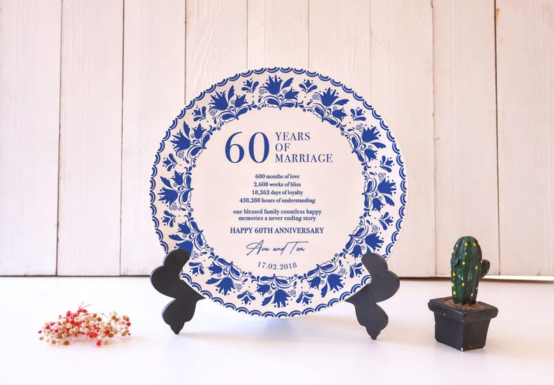 Personalized Anniversary Porcelain Plate - Custom Anniversary Gift - Wedding Anniversary Keepsake - Wedding Platter - 25th 30th Anniversary