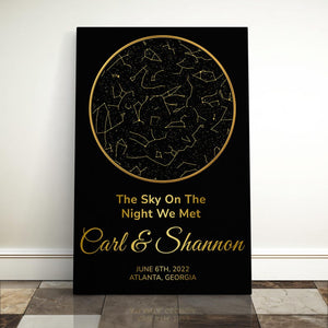 Canvas Print Star Map Wedding Gift For Couple 50th Anniversary Gift For Wife Star Print Night Sky Map Custom Romantic Gift For Girlfriend