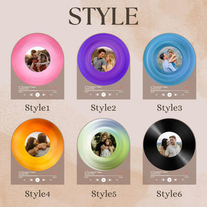 Personalized Vinyl Record with Photo Night Light, Acrylic Song Music Plaque, Birthday Gift for Her Him, Anniversary Gift for Friends Lamp