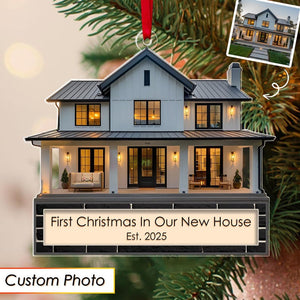 Custom First Christmas In Our New Home Ornament 2025, Custom House Address Keepsake, Personalized Ornament for Families New Homeowners