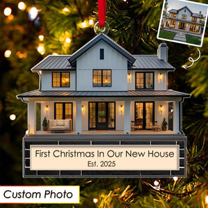 Custom First Christmas In Our New Home Ornament 2025, Custom House Address Keepsake, Personalized Ornament for Families New Homeowners