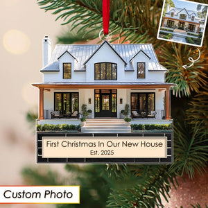 Custom First Christmas In Our New Home Ornament 2025, Custom House Address Keepsake, Personalized Ornament for Families New Homeowners