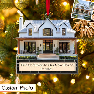 Custom First Christmas In Our New Home Ornament 2025, Custom House Address Keepsake, Personalized Ornament for Families New Homeowners