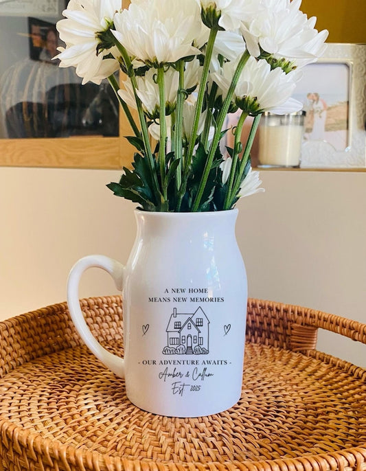 Personalised New Home Gift - New Home Small Vase - Housewarming Gift - Moving In Gift - Couples Gift - Christmas Gift - First Home Vase