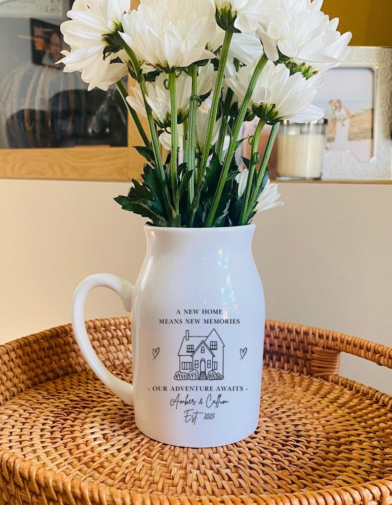 Personalised New Home Gift - New Home Small Vase - Housewarming Gift - Moving In Gift - Couples Gift - Christmas Gift - First Home Vase