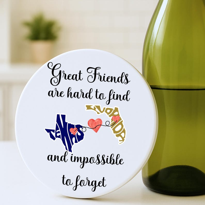 Personalized State to State Long Distance Two State Friends Gift Collection, Long Distance Friendship Gift, Moving Away Best Friend Gift