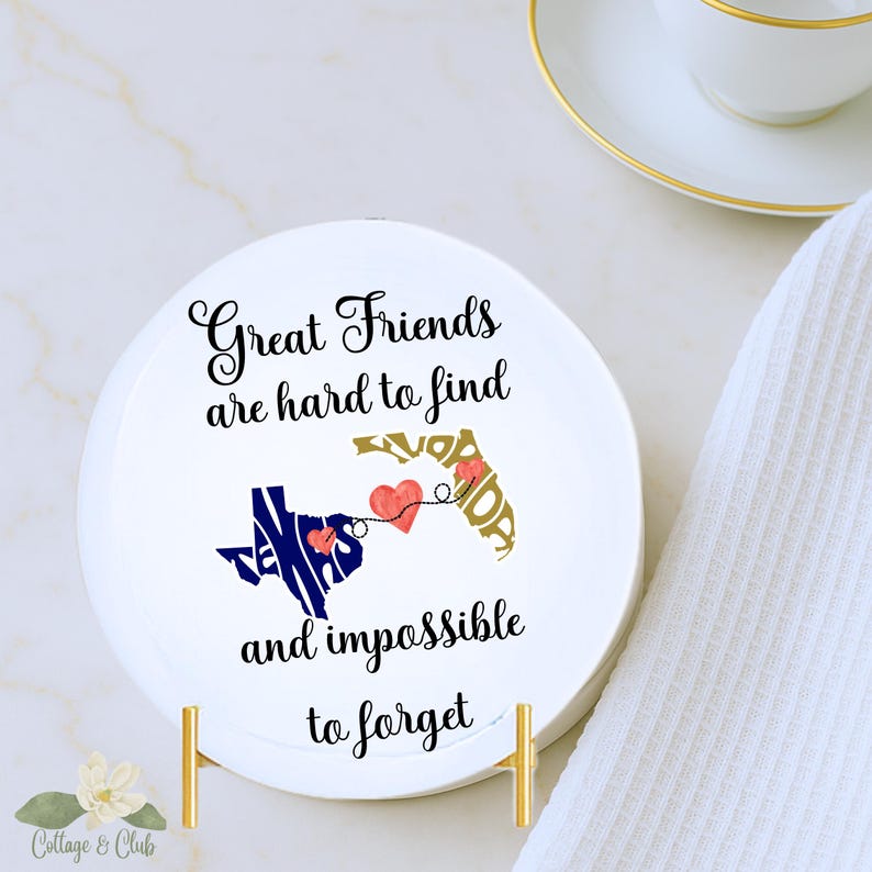 Personalized State to State Long Distance Two State Friends Gift Collection, Long Distance Friendship Gift, Moving Away Best Friend Gift