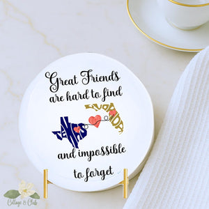 Personalized State to State Long Distance Two State Friends Gift Collection, Long Distance Friendship Gift, Moving Away Best Friend Gift