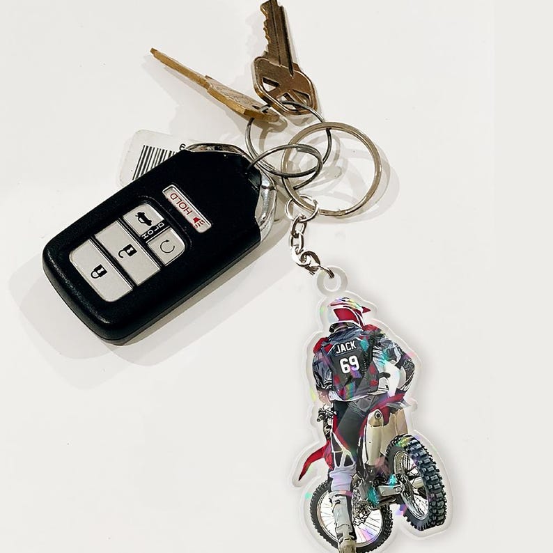 Personalized Motocross Ornament, Custom Dirt Bike Rider Name & Number, 2D Acrylic Christmas Tree Decoration For Biker Gift, Motocross Gift