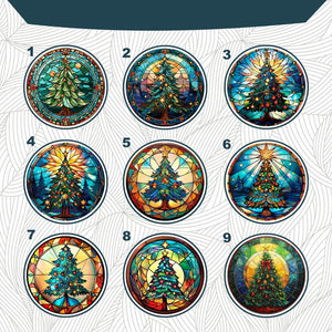 Personalized Stained Glass Christmas Tree Ornament,Christmas Handcraft Holiday Ornament with name,Premium Water Ripple Glass,Christmas GIFT