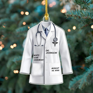 White Coat Ceremony Ornament, Personalized Doctor White Medical Coat Christmas Ornament, Medical School Gift, Doctor Lab Coat,Gift for Nurse