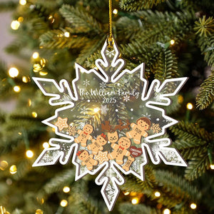 Personalized Gingerbread Family Ornament 2025 Custom Plaid Rolling Pin Includes Pets Christmas Holiday Keepsake Custom Name and Year Gift