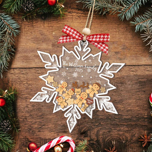 Personalized Gingerbread Family Ornament 2025 Custom Plaid Rolling Pin Includes Pets Christmas Holiday Keepsake Custom Name and Year Gift