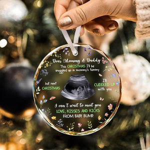 Personalized Baby Ultrasound Ornament, Custom Baby Christmas Ornament for First Dad, Expecting Parents Gift, Pregnancy Announcement