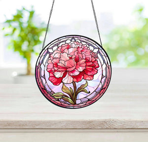 Personalized Birth Month Flower Stained Glass Suncatcher,Custom Flower Window Hanging,Valentines/Birthday Gift For Him/Her/Besties/Mom