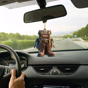 2D Flat Personalized Hiking Acrylic Ornament, Custom Hiking Lovers Christmas Ornament, Unique Camping Lover Gift, Xmas Gift For Hiking Club