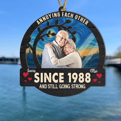 Annoying Each Other Suncatcher, Personalized Couple Photo Window Hanging, Anniversary Gift, Couple Keepsake Gifts, Couple Ornament
