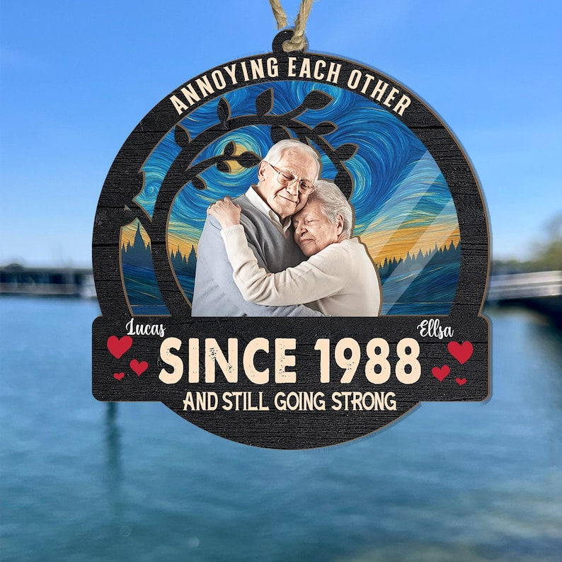 Annoying Each Other Suncatcher, Personalized Couple Photo Window Hanging, Anniversary Gift, Couple Keepsake Gifts, Couple Ornament