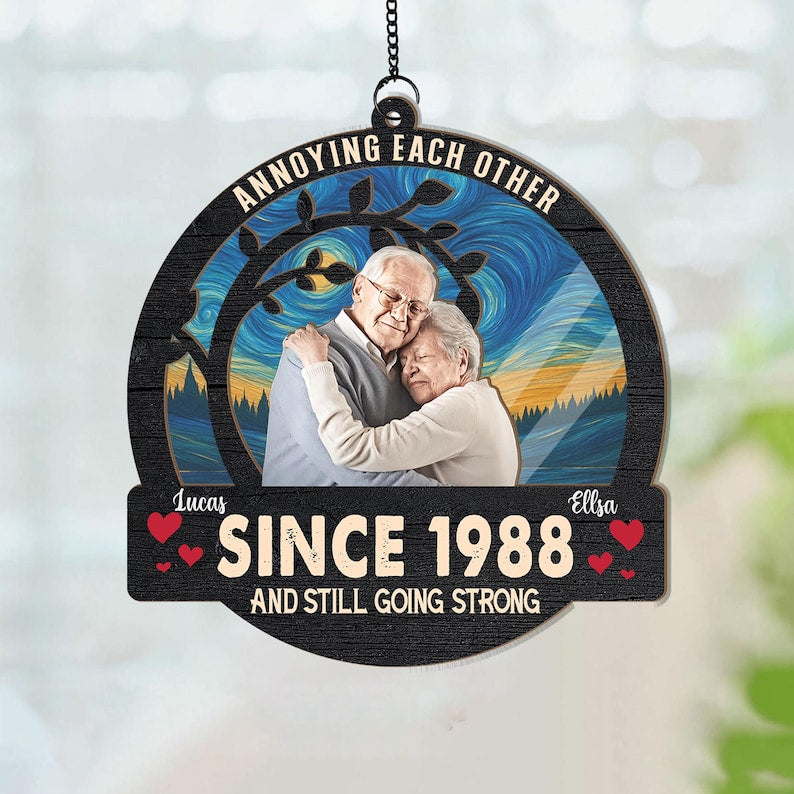 Annoying Each Other Suncatcher, Personalized Couple Photo Window Hanging, Anniversary Gift, Couple Keepsake Gifts, Couple Ornament