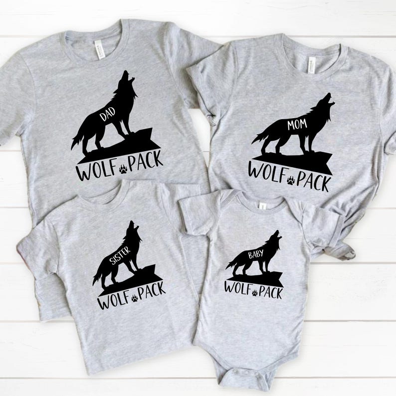 Personalized Wolf Pack Shirts: Family Matching T-shirts