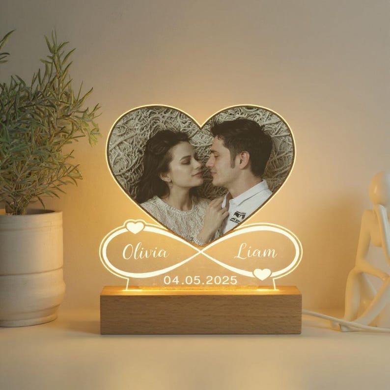 Personalized Couples Gifts | Custom Engagement Gifts for Couple | Couple Heart & Infinity Frame | Custom Gift | Anniversary Birthday Gifts