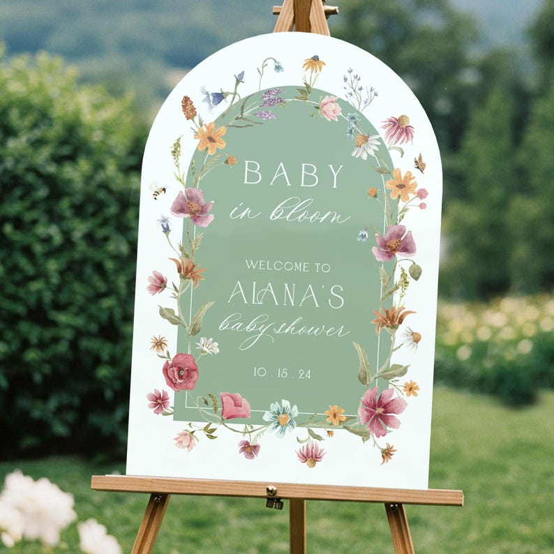 Baby In Bloom Baby Shower Sign, Wildflowers Baby Shower Welcome Sign, Baby In Bloom Baby Shower Decorations FramedFablesStore
