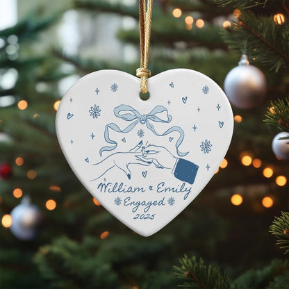 Personalized Engagement Ornament Gift, First Christmas Engaged Ornament, Engagement Gift Couple, Custom Engagement Christmas Keepsake