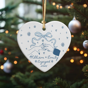 Personalized Engagement Ornament Gift, First Christmas Engaged Ornament, Engagement Gift Couple, Custom Engagement Christmas Keepsake