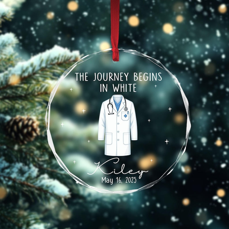 Personalized White Coat Ceremony Ornament, Doctor Ornament, Custom Graduation Ornament, White Coat Party Gift, Future Doctor,Doctor Lab Coat