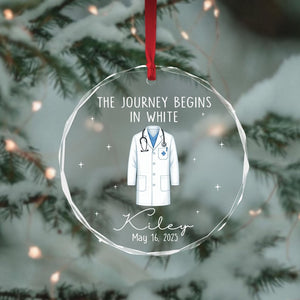 Personalized White Coat Ceremony Ornament, Doctor Ornament, Custom Graduation Ornament, White Coat Party Gift, Future Doctor,Doctor Lab Coat
