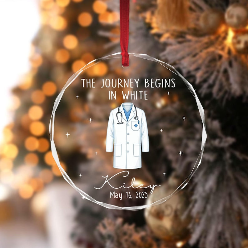 Personalized White Coat Ceremony Ornament, Doctor Ornament, Custom Graduation Ornament, White Coat Party Gift, Future Doctor,Doctor Lab Coat