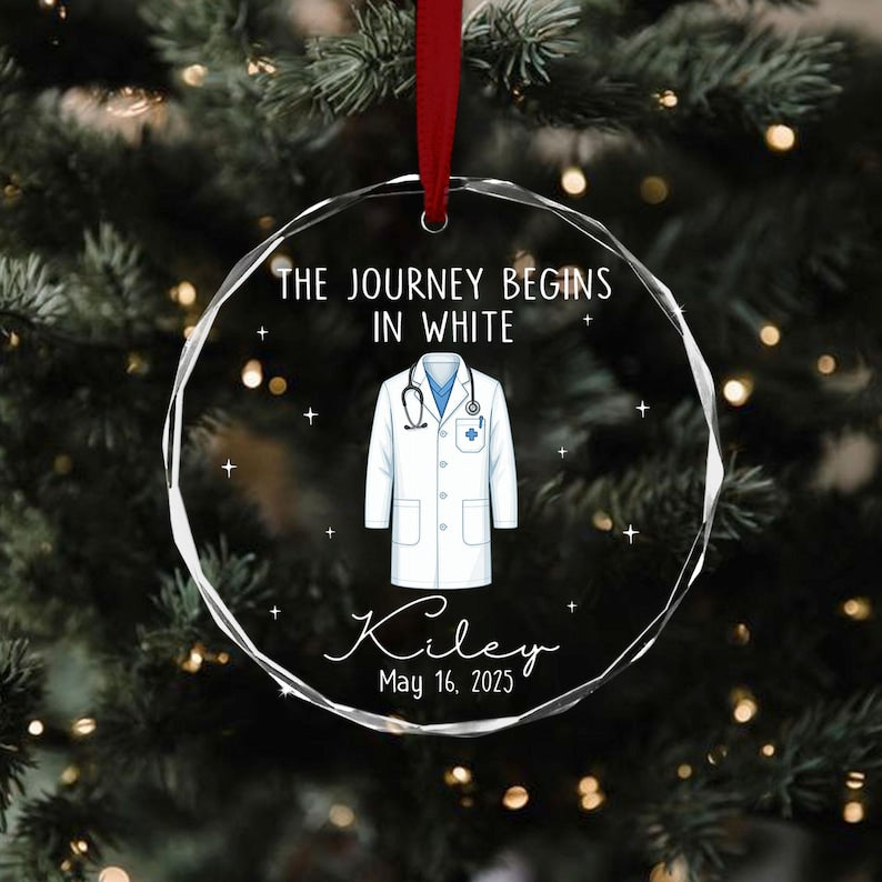 Personalized White Coat Ceremony Ornament, Doctor Ornament, Custom Graduation Ornament, White Coat Party Gift, Future Doctor,Doctor Lab Coat
