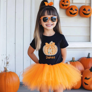Custom Kid Fall Name Shirt, Custom Pumpkin Shirt With Name, Pumpkin Fall Toddler Shirt, Girls Autumn Tee With Name, Cute Toddler Tee