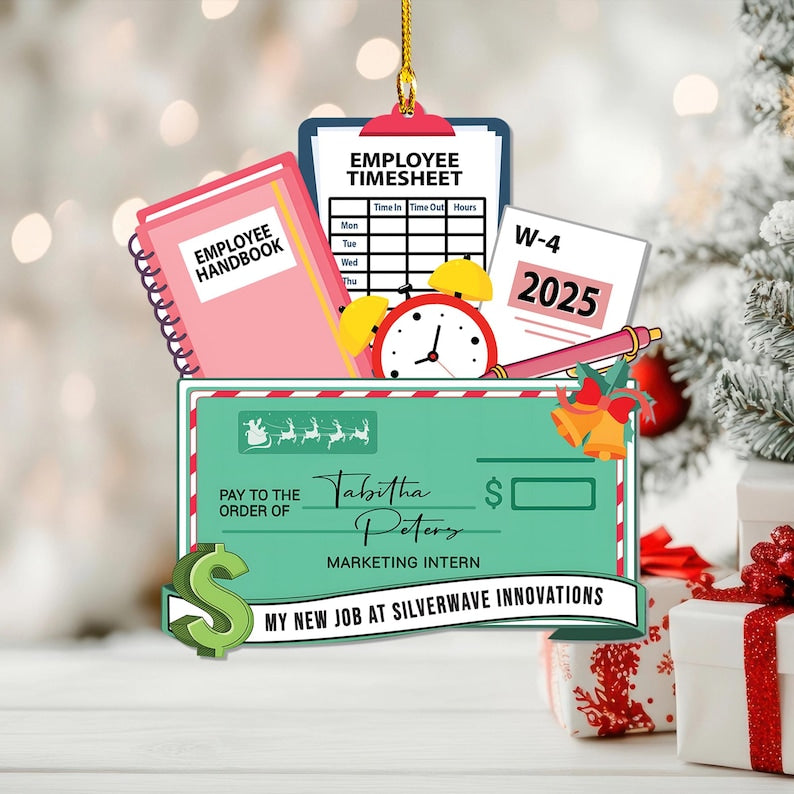 Personalized New Job Christmas Ornament, 1st Job Gift, New Job Gift, New Job Ornament 2025, First year new career, New Promotion gift