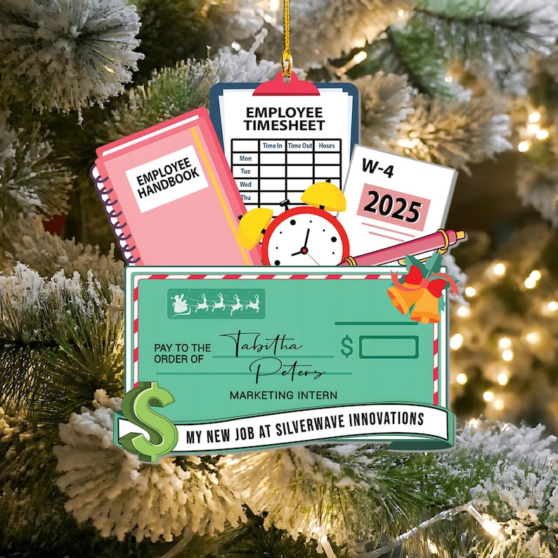 Personalized New Job Christmas Ornament, 1st Job Gift, New Job Gift, New Job Ornament 2025, First year new career, New Promotion gift